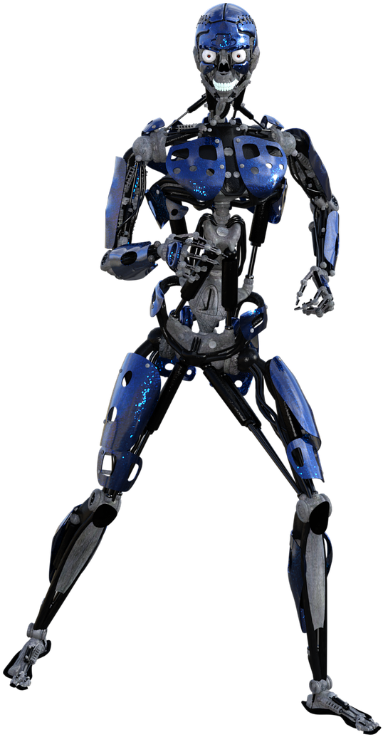A Robot With A Black Background