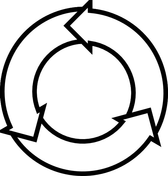 A White Circle With Arrows