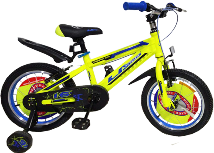 A Yellow And Blue Bicycle