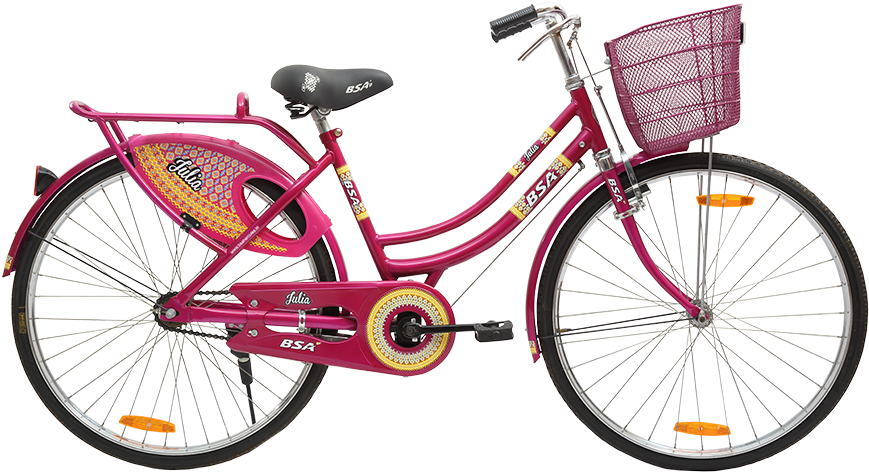 A Pink Bicycle With A Basket