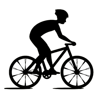 A Silhouette Of A Man Riding A Bicycle