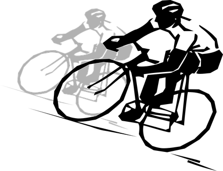 A White Silhouette Of A Man Riding A Bicycle