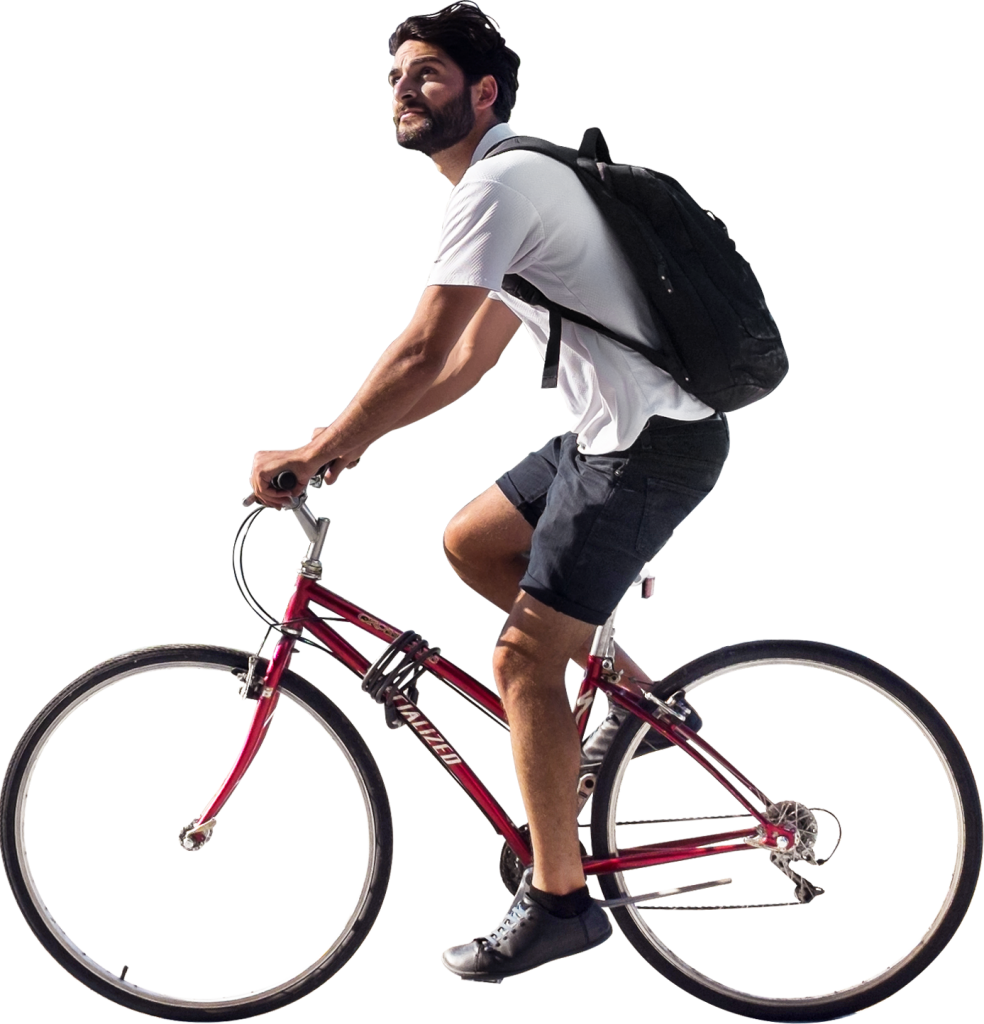A Man Riding A Bicycle