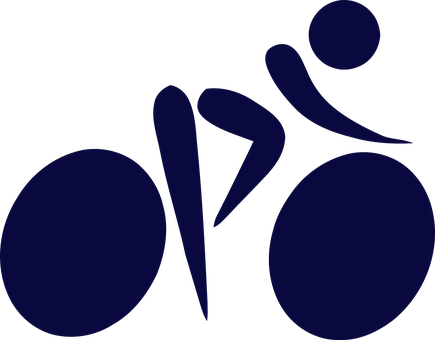 A Blue Logo Of A Person On A Bicycle
