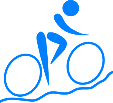 A Blue Symbol Of A Man Riding A Bicycle