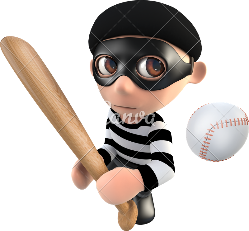 D Funny Burglar - Cartoon Thief With Stick, Hd Png Download