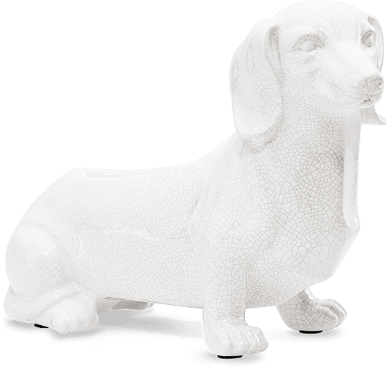 A White Statue Of A Dog
