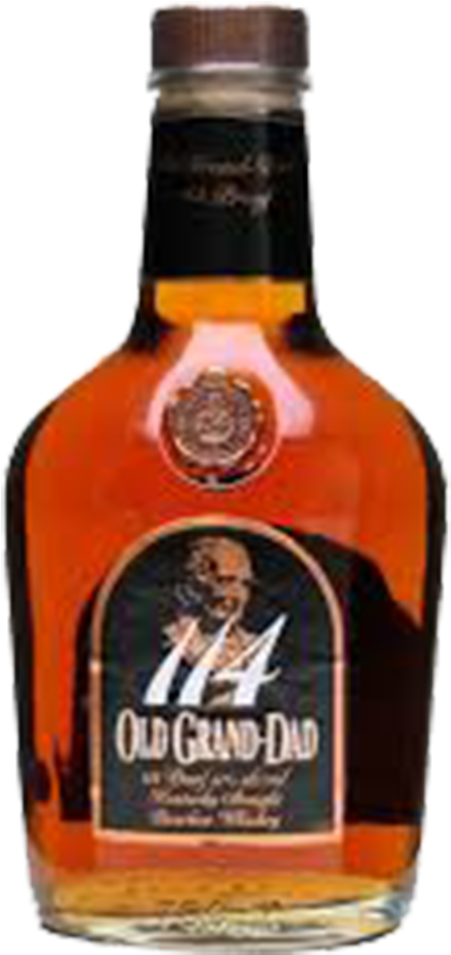 A Bottle Of Alcohol With A Black Cap