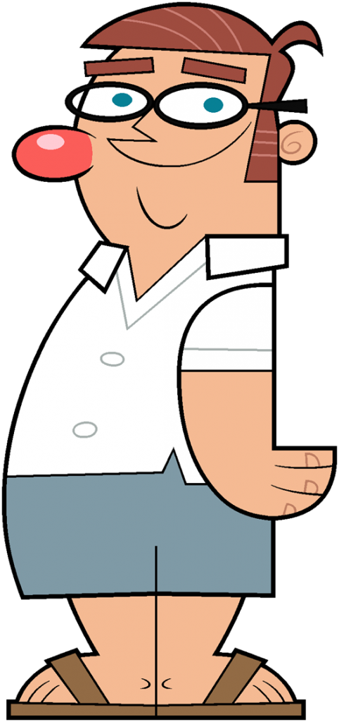 Cartoon Character With A White Shirt And Blue Pants