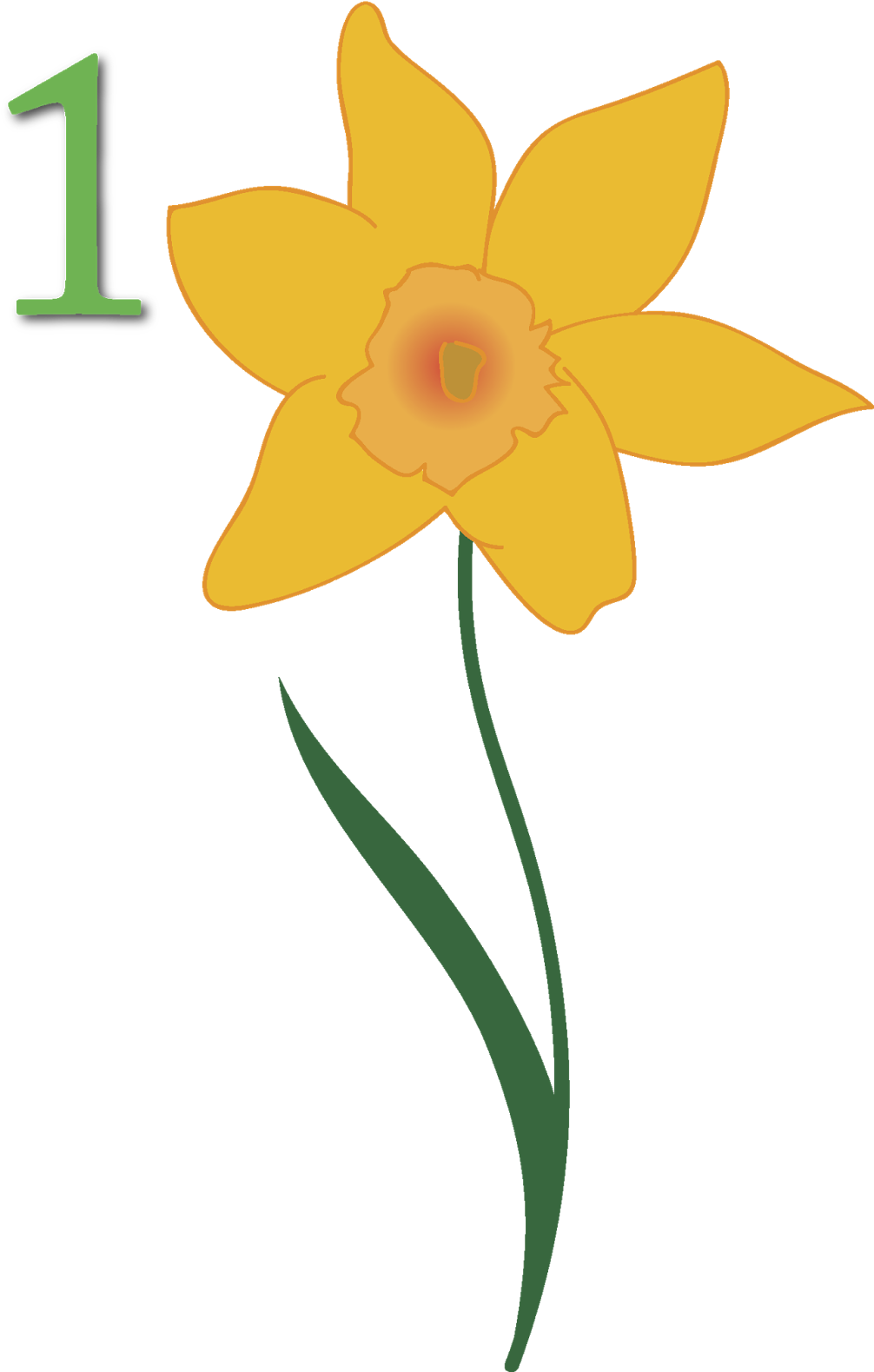 A Yellow Flower With Green Stems