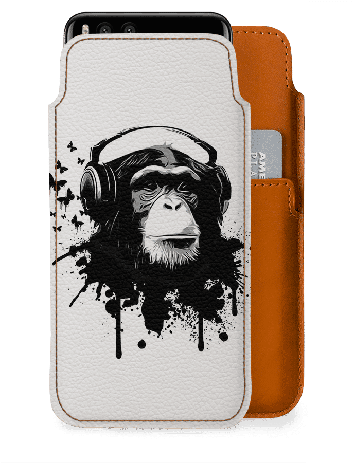 Dailyobjects Monkey Business Real Leather Wallet Case - Monkey Illustration, Hd Png Download