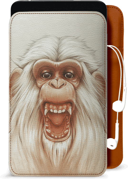 Dailyobjects Twam Monkey Real Leather Sleeve Case Cover - Angry Monkey, Hd Png Download