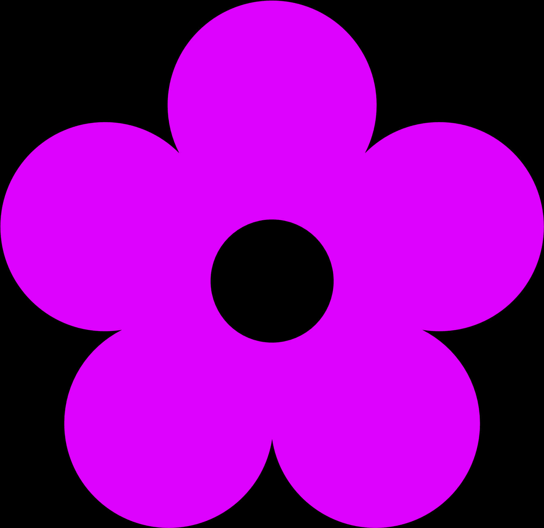 A Purple Flower With A Black Center