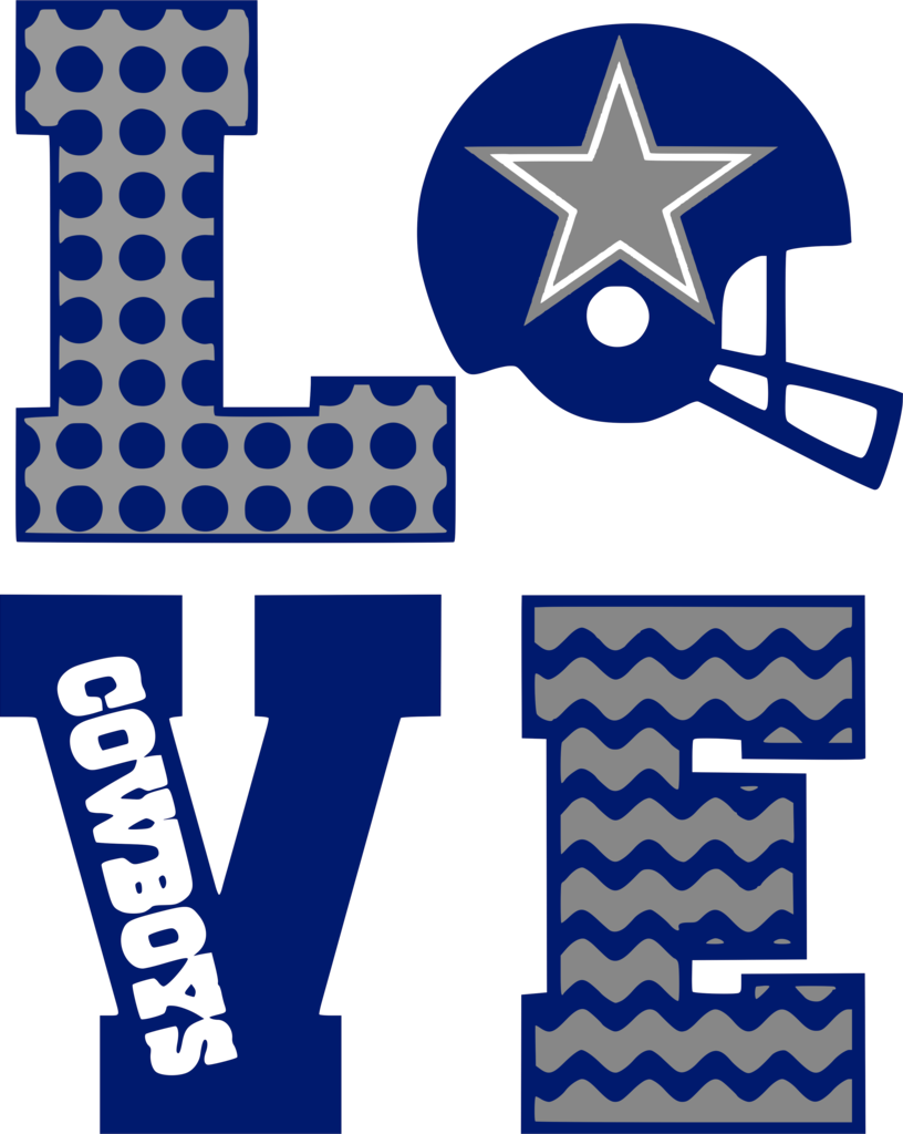 Dallas Cowboys Clipart Blue - Love Dallas Cowboys Svg
