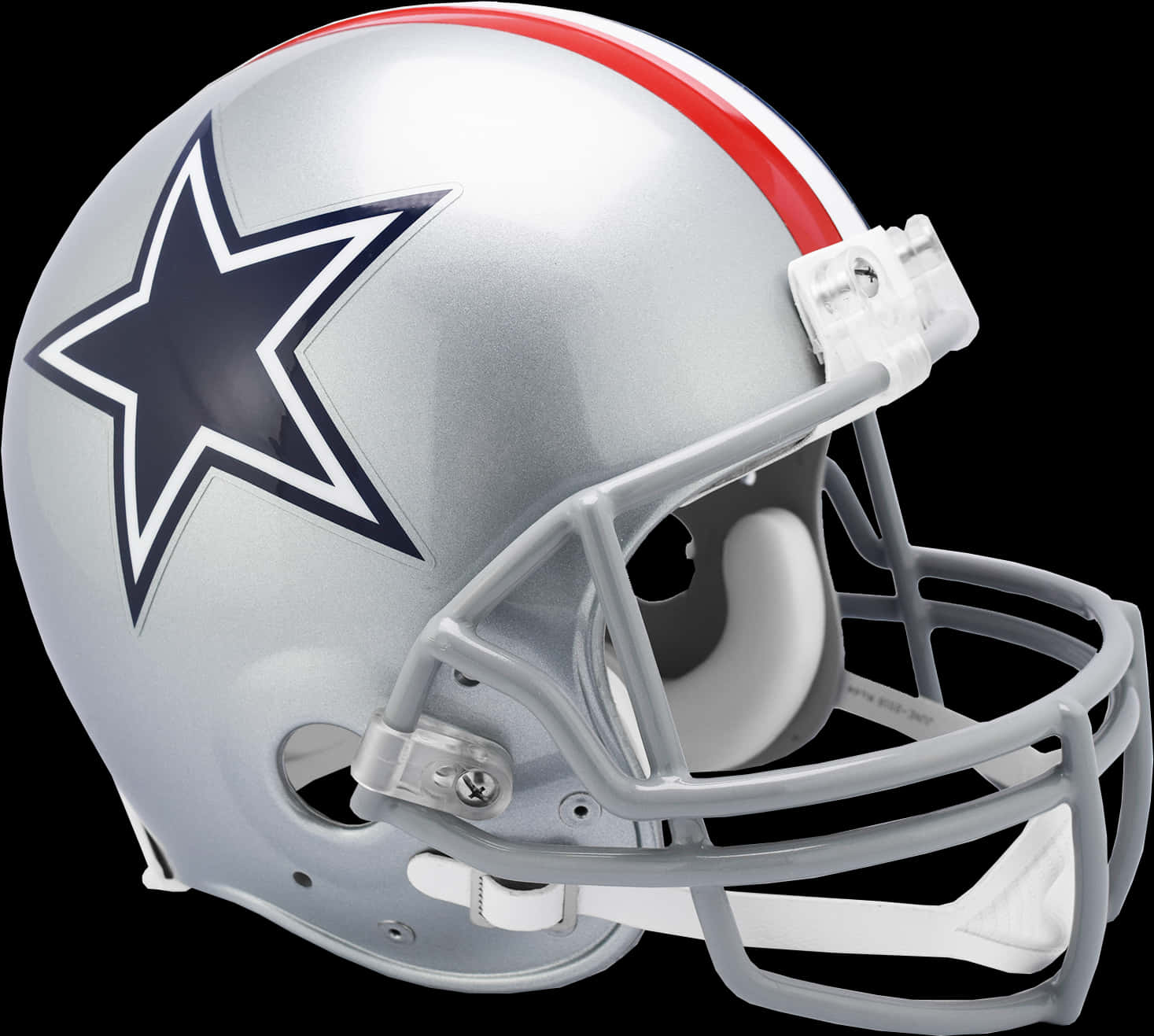 A Silver And Blue Football Helmet