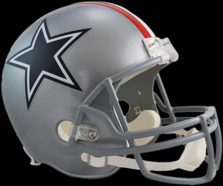 A Silver Football Helmet With A Star On It