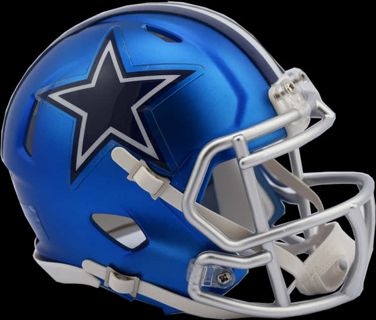 A Blue Football Helmet With A Star On It
