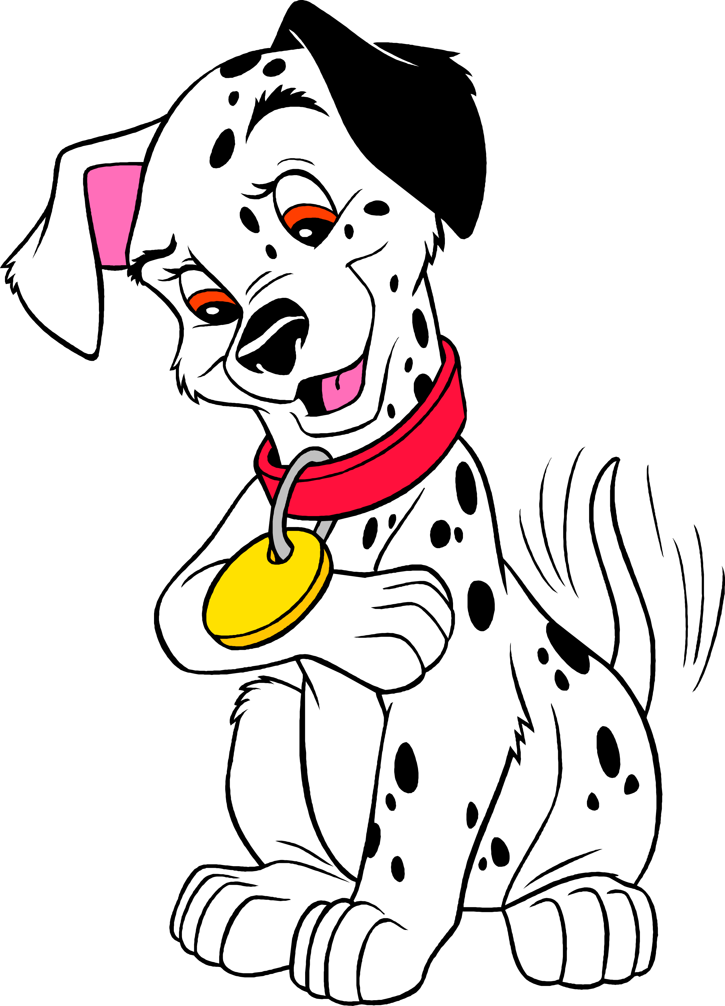 A Cartoon Of A Dog With A Collar