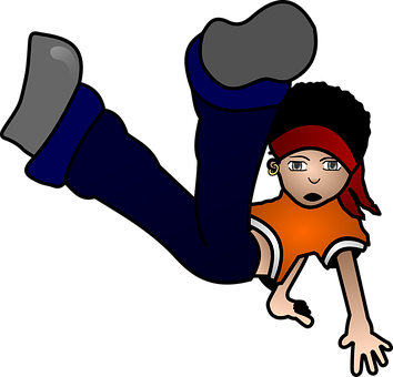 A Cartoon Of A Person Falling