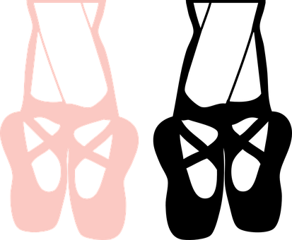 A Pink Ballet Shoes On A Black Background