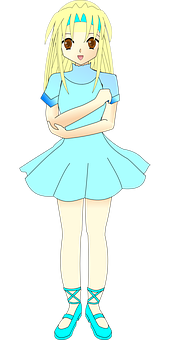 A Cartoon Of A Girl With Her Arms Crossed