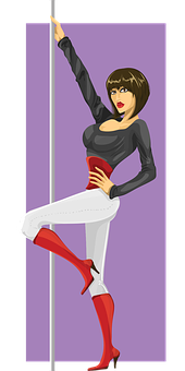 A Cartoon Of A Woman Posing For A Picture
