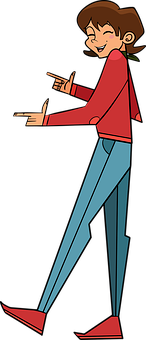 A Cartoon Of A Man Pointing