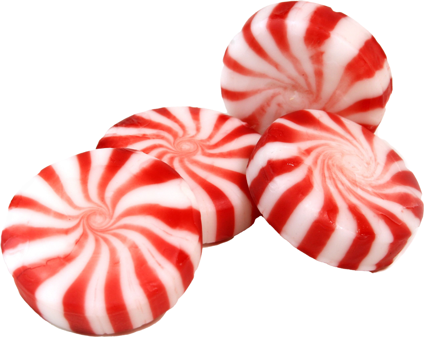 A Group Of Red And White Striped Candy