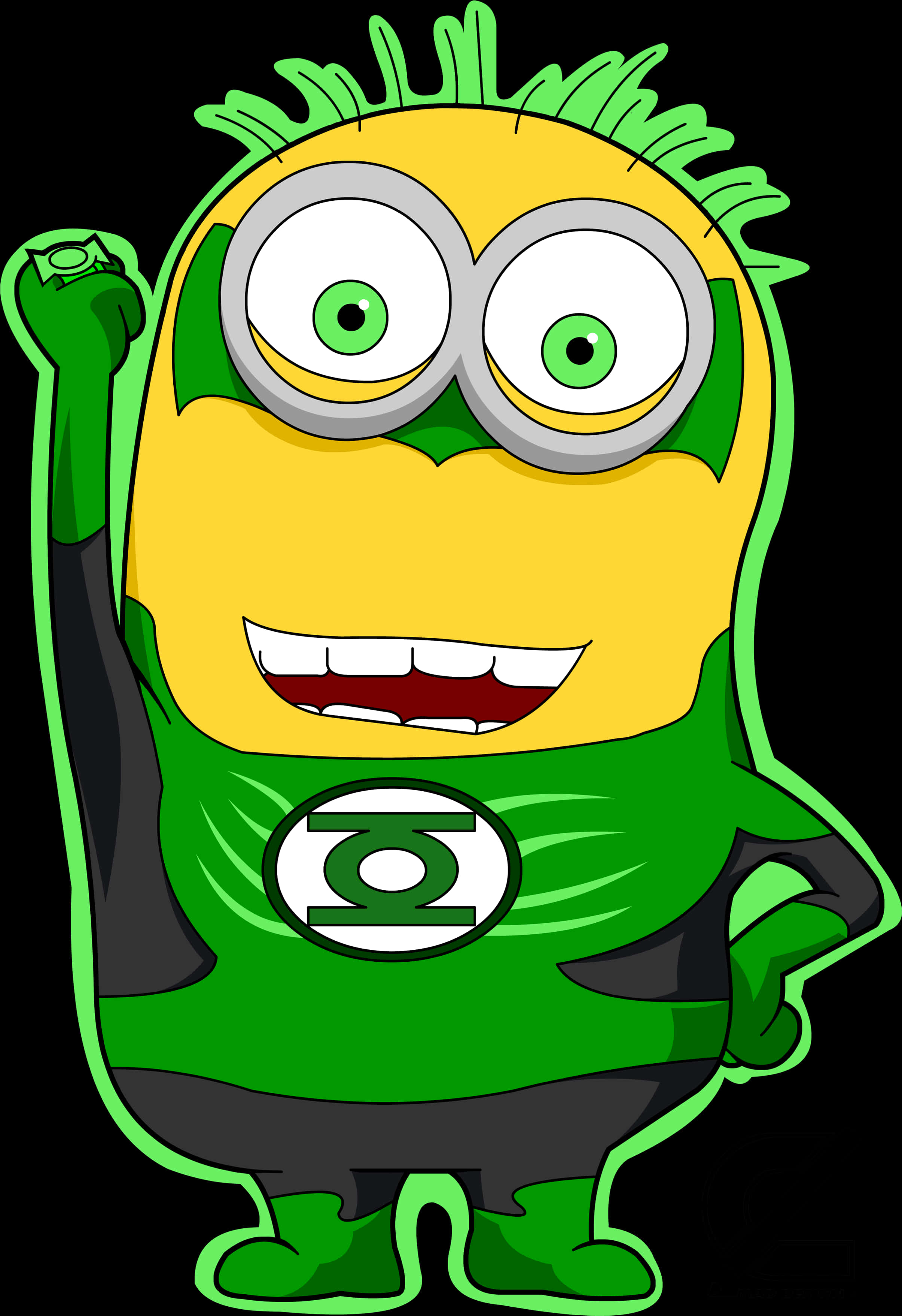 A Cartoon Character Of A Green And Yellow Character