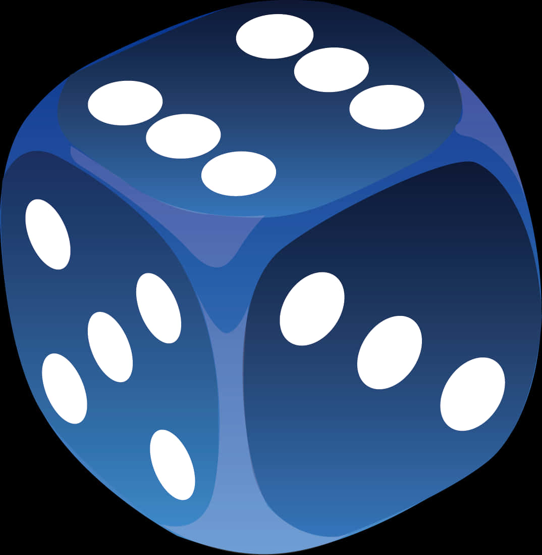 A Blue Dice With White Dots