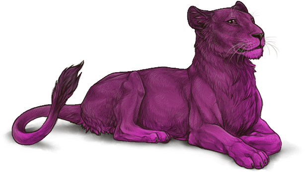 A Purple Lion Lying Down