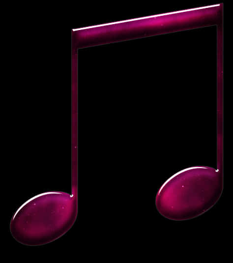A Pink Music Note With A Black Background