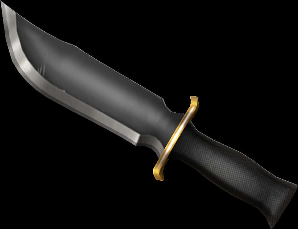 A Knife With A Black Handle