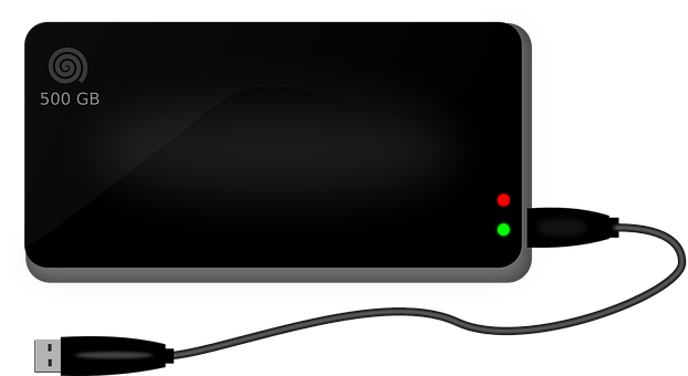 A Black Rectangular Device With Red And Green Lights