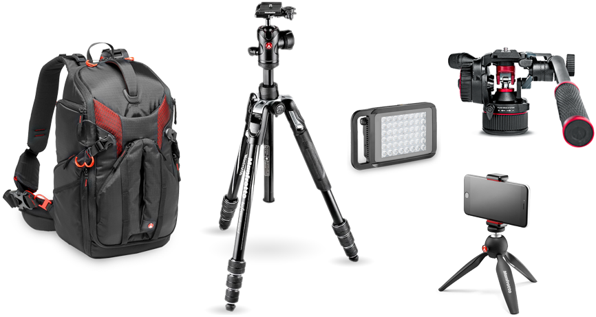 A Camera Tripod And Backpack