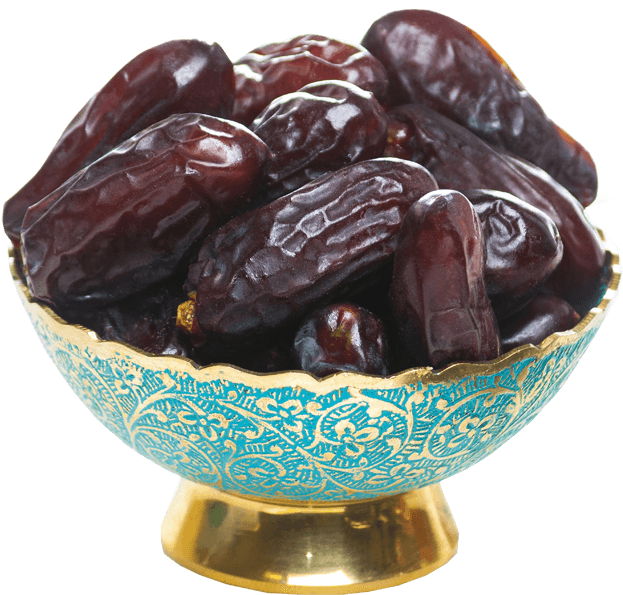 A Bowl Of Dates On A Black Background
