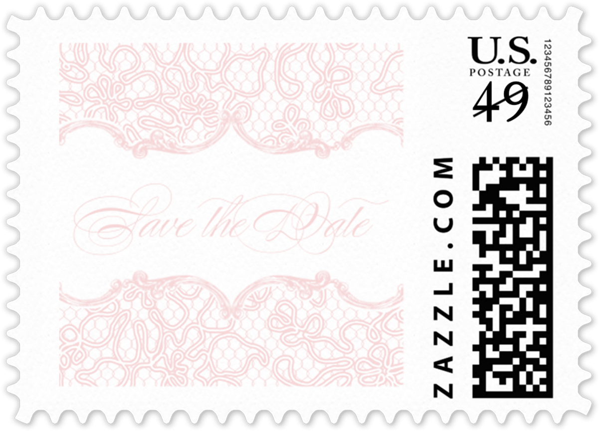 A Postage Stamp With A Lace Border