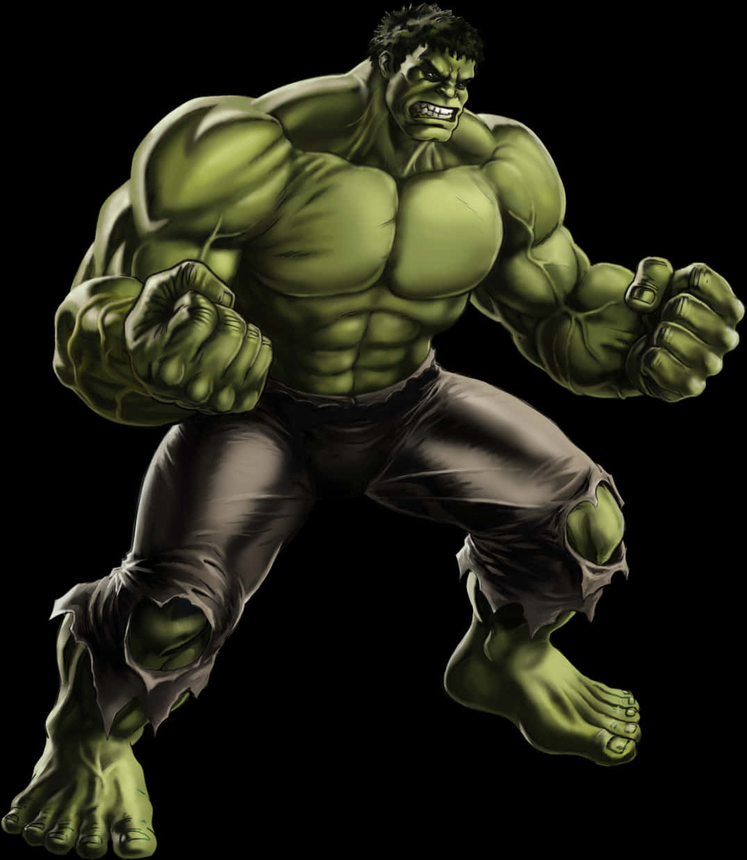 A Cartoon Of A Green Hulk