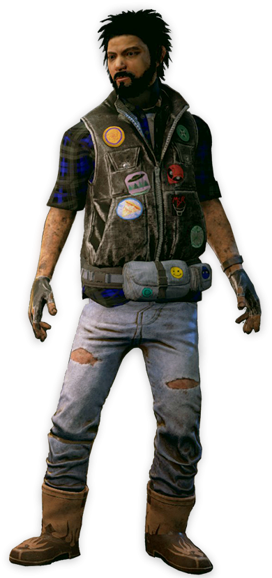 A Man Wearing A Vest And Jeans