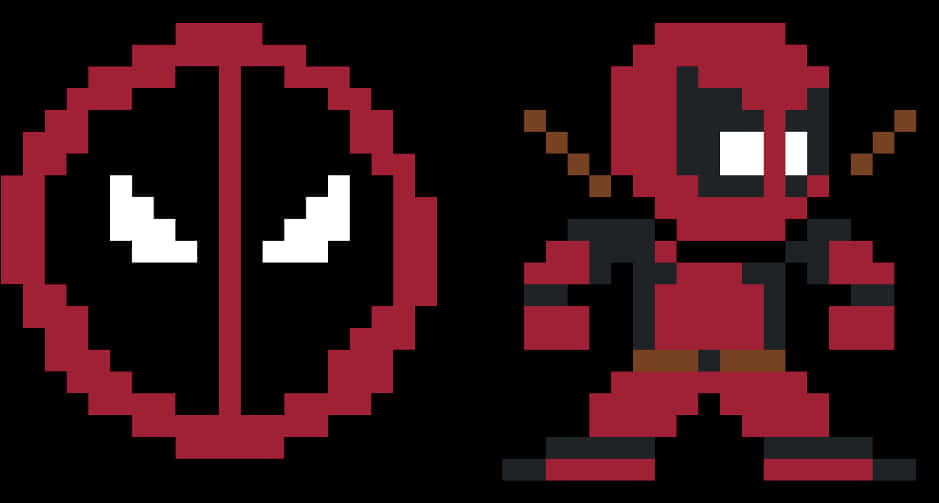 A Pixelated Characters Of A Superhero