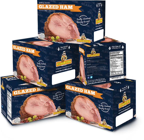 A Stack Of Boxes Of Ham