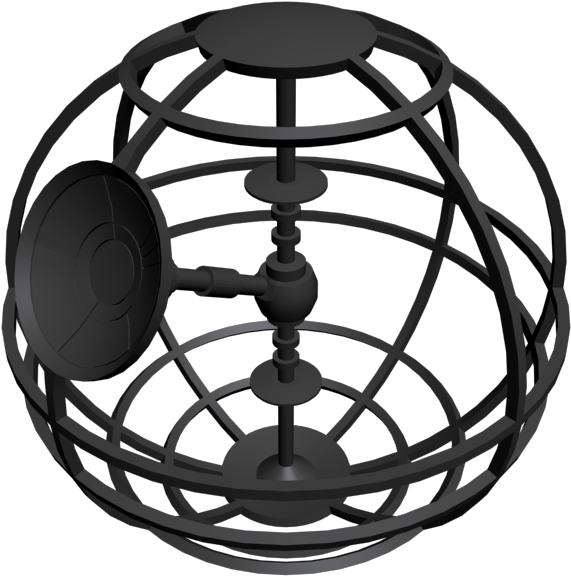 A Black Sphere With A Satellite Dish