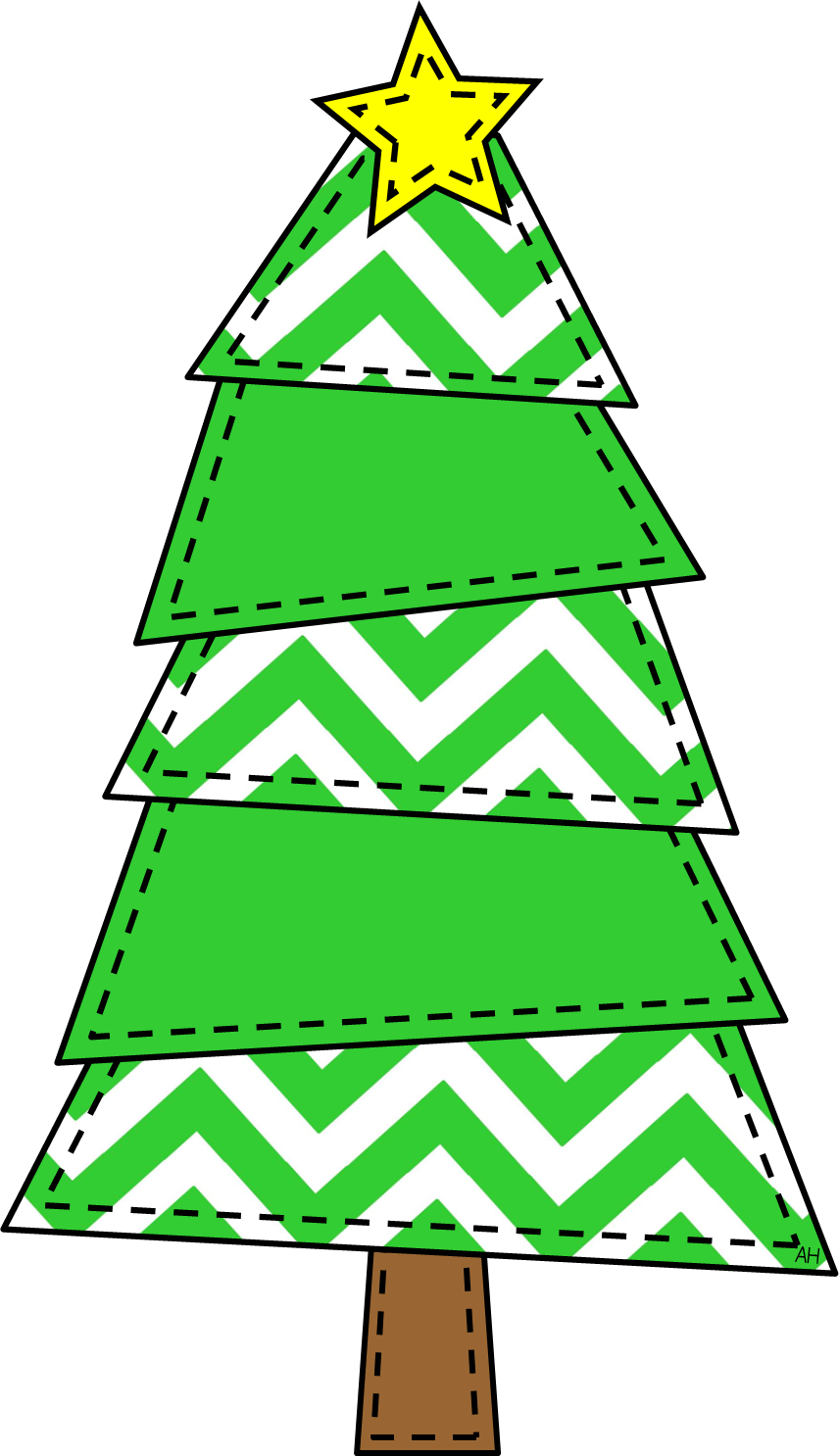 A Green And White Chevron Christmas Tree