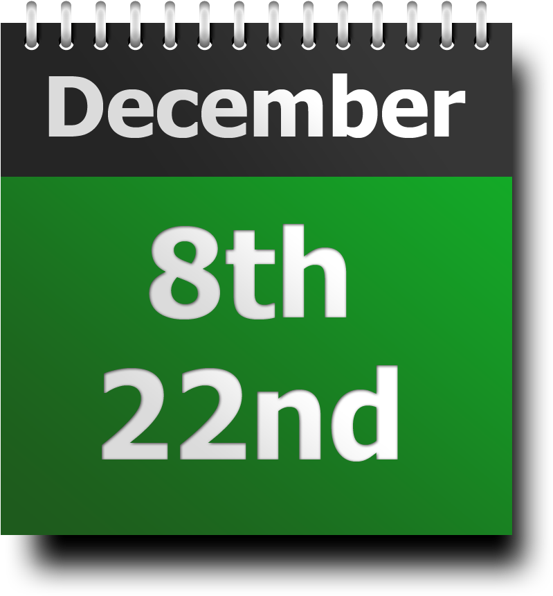 A Green And Black Calendar With White Text