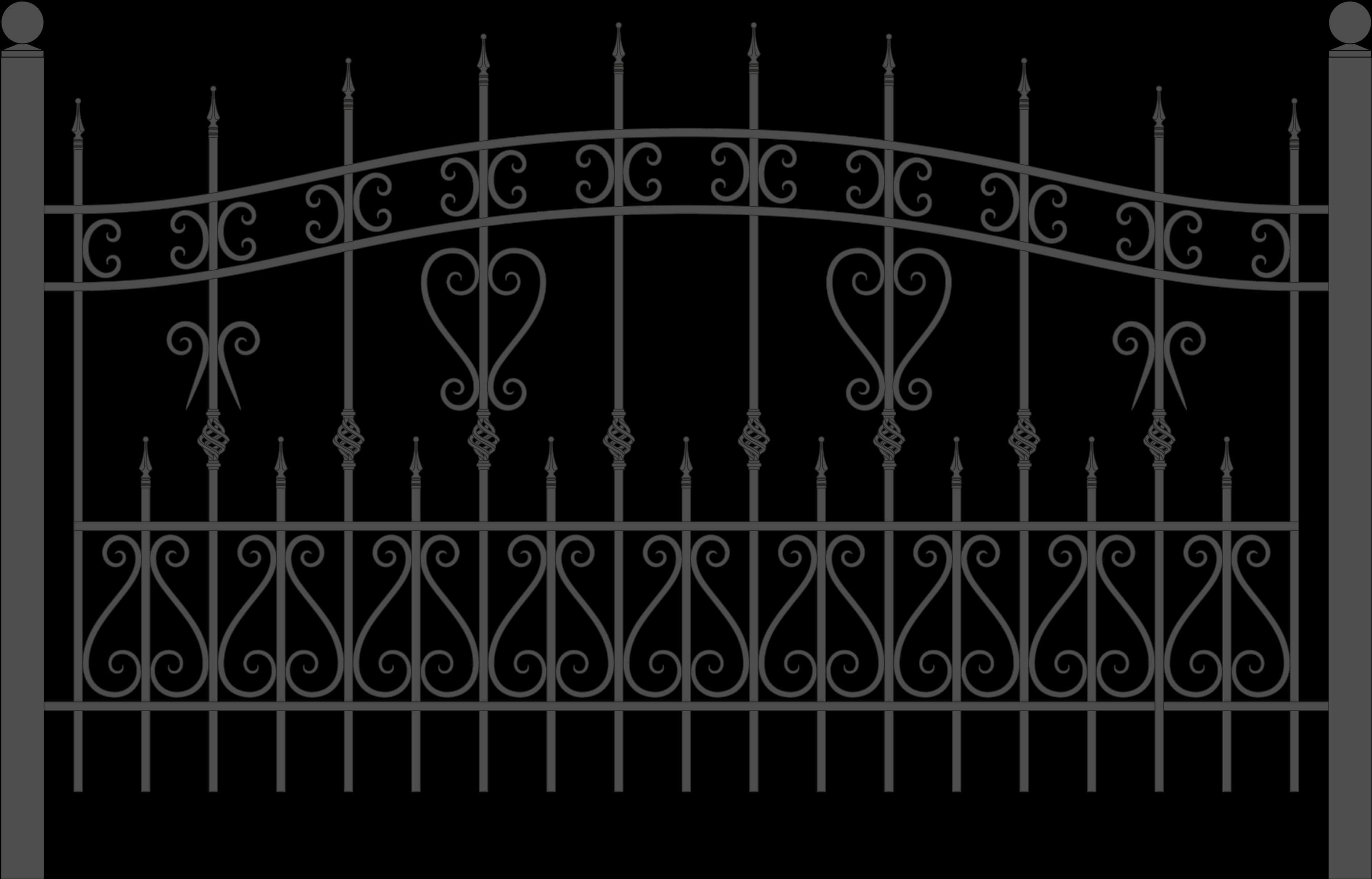 Decorative Dark Gray Metal Fence