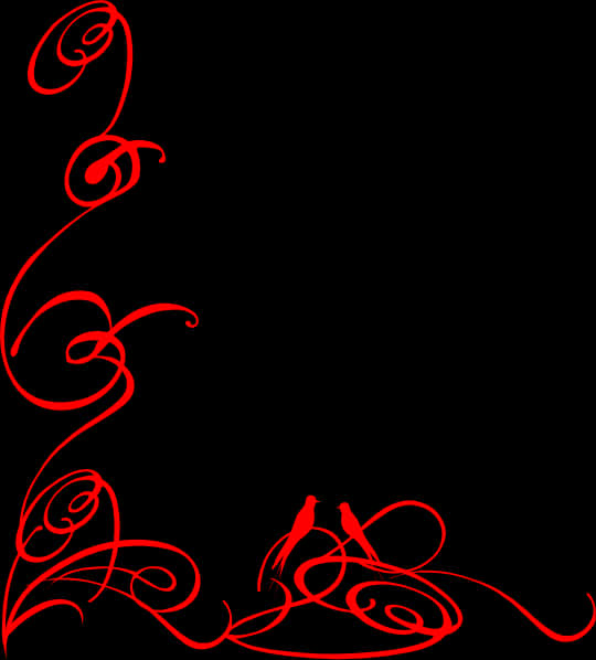 A Red Swirls On A Black Background