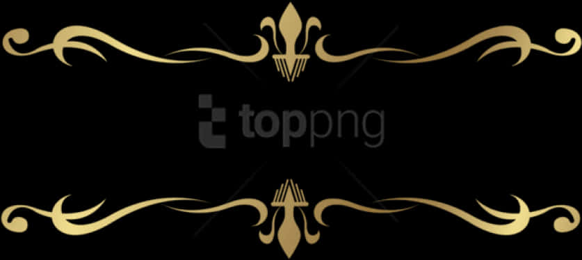 A Black Background With Gold Design