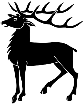 A White Outline Of A Deer