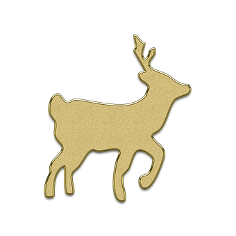 A Gold Reindeer With Antlers