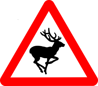 A Sign With A Deer Silhouette